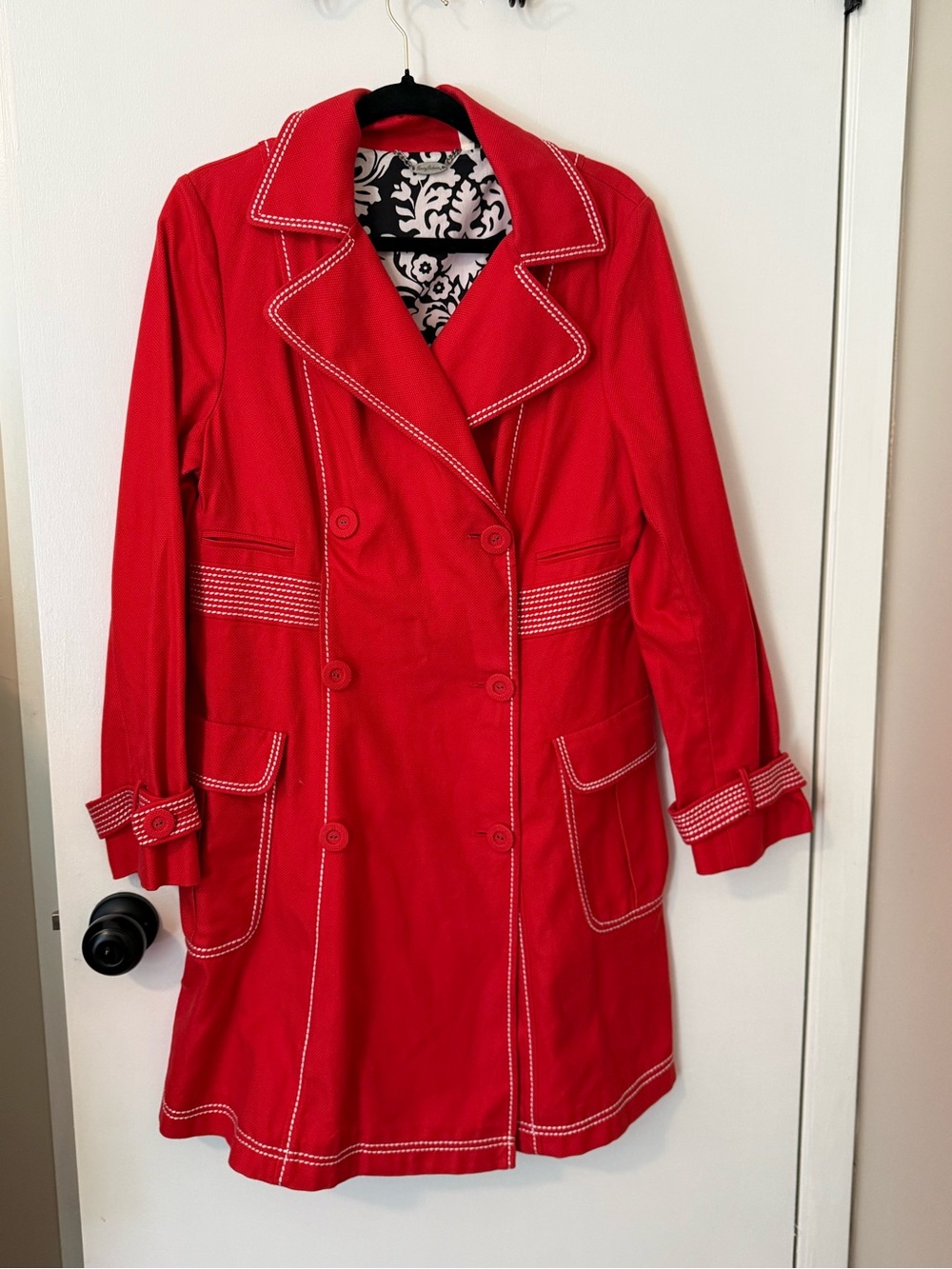 Tommy Bahama Red Contrast Stitch Jacket / Coat - Women's Size 12